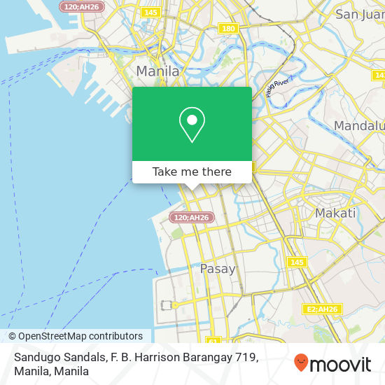 Sandugo Sandals, F. B. Harrison Barangay 719, Manila map