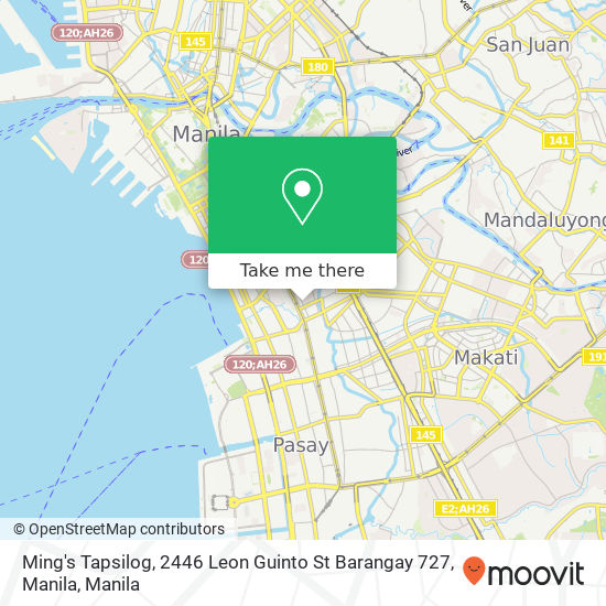 Ming's Tapsilog, 2446 Leon Guinto St Barangay 727, Manila map
