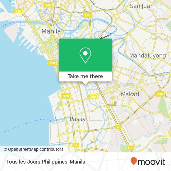 Tous les Jours Philippines, Zobel Roxas Ave Barangay 755, Manila map