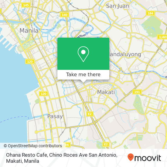 Ohana Resto Cafe, Chino Roces Ave San Antonio, Makati map