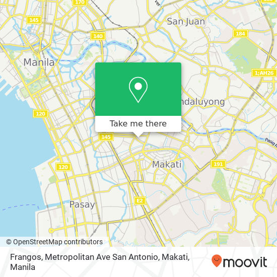 Frangos, Metropolitan Ave San Antonio, Makati map