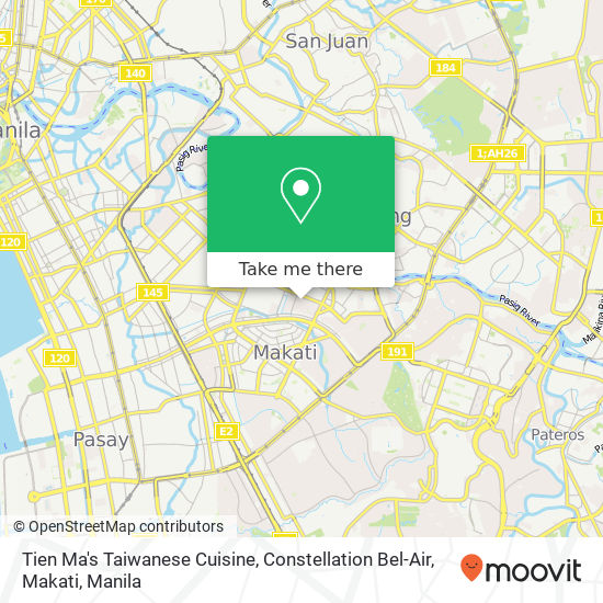 Tien Ma's Taiwanese Cuisine, Constellation Bel-Air, Makati map