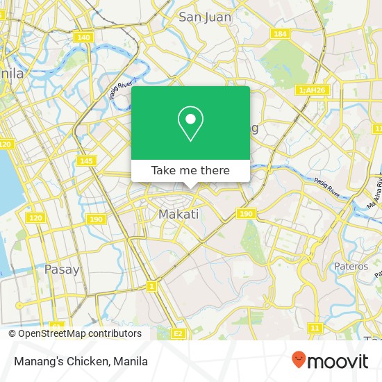 Manang's Chicken, Jupiter St Bel-Air, Makati map