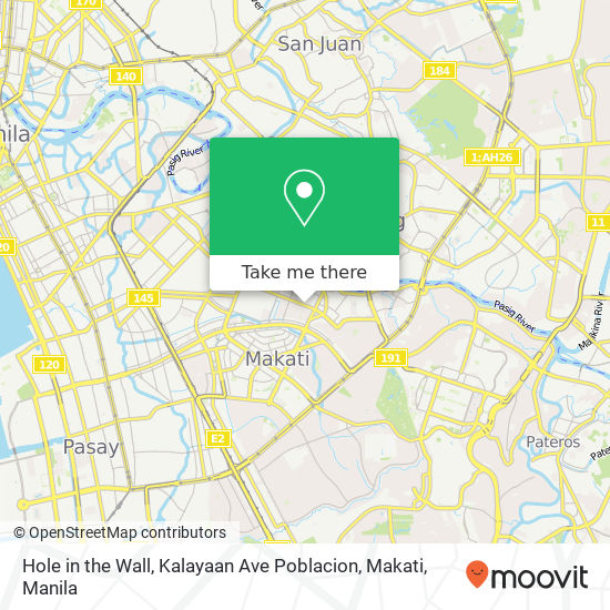 Hole in the Wall, Kalayaan Ave Poblacion, Makati map