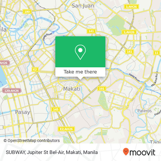 SUBWAY, Jupiter St Bel-Air, Makati map