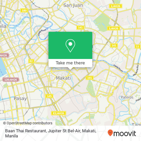 Baan Thai Restaurant, Jupiter St Bel-Air, Makati map