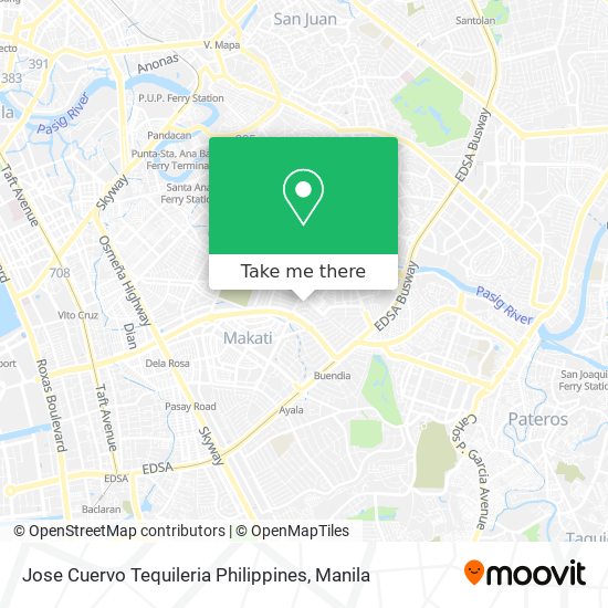 Jose Cuervo Tequileria Philippines map