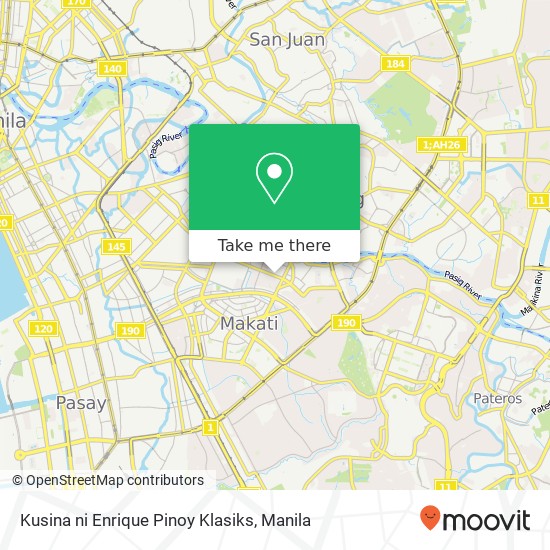Kusina ni Enrique Pinoy Klasiks, Poblacion, Makati map