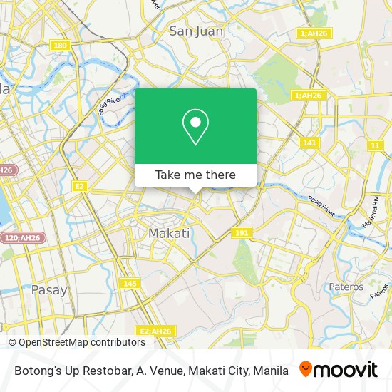 Botong's Up Restobar, A. Venue, Makati City map