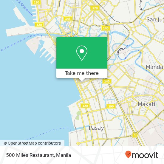 500 Miles Restaurant, Adriatico St Barangay 702, Manila map