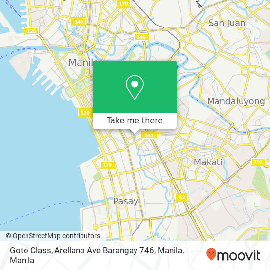 Goto Class, Arellano Ave Barangay 746, Manila map