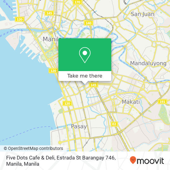 Five Dots Cafe & Deli, Estrada St Barangay 746, Manila map