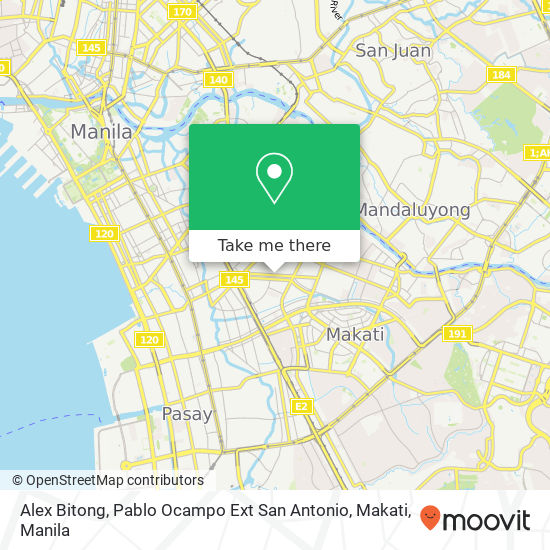 Alex Bitong, Pablo Ocampo Ext San Antonio, Makati map