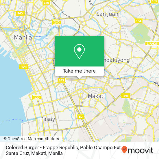 Colored Burger - Frappe Republic, Pablo Ocampo Ext Santa Cruz, Makati map