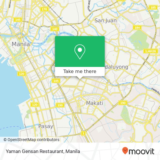Yaman Gensan Restaurant, Pasong Tamo Santa Cruz, Makati map