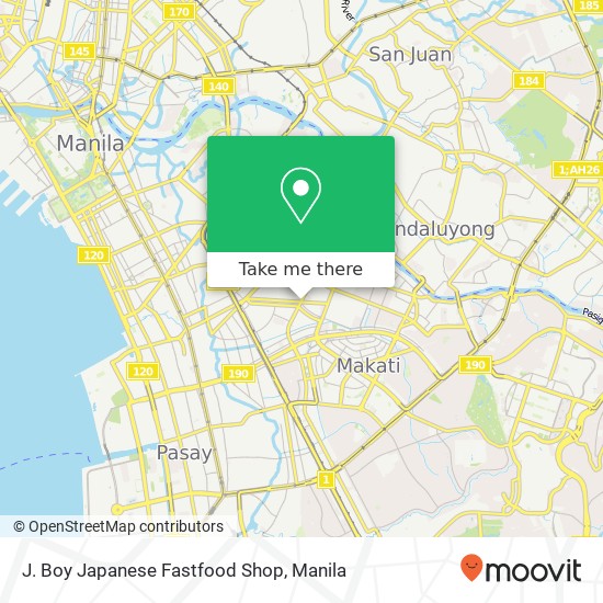 J. Boy Japanese Fastfood Shop, Pablo Ocampo Ext Santa Cruz, Makati map