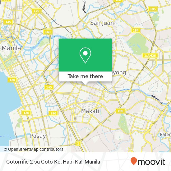 Gotorrific 2 sa Goto Ko, Hapi Ka!, J. P. Rizal St Olympia, Makati map
