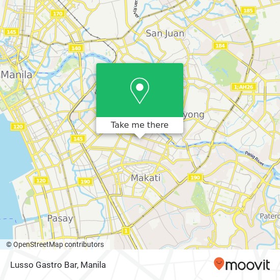 Lusso Gastro Bar, Legaspi Olympia, Makati map