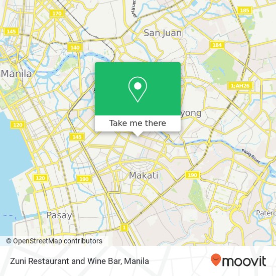 Zuni Restaurant and Wine Bar, Legaspi Olympia, Makati map