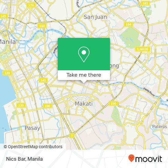 Nics Bar, Milagros Valenzuela, Makati map