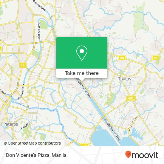 Don Vicente's Pizza, Kabisig San Andres Pob., Cainta map