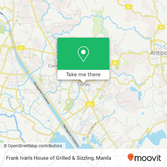 Frank Ivan's House of Grilled & Sizzling, Dolores Pob., Taytay map