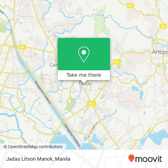 Jadas Litson Manok, Rizal Ave Dolores Pob., Taytay map