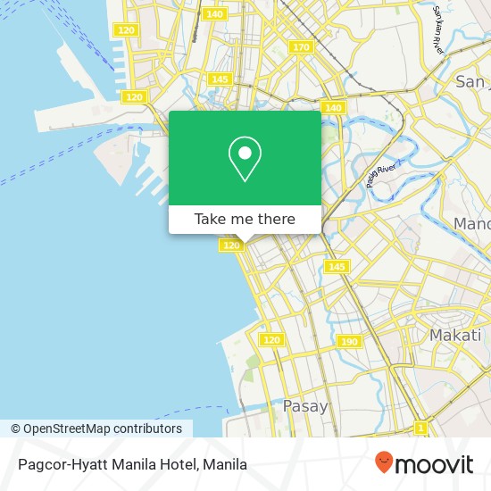Pagcor-Hyatt Manila Hotel, A. Mabini St Barangay 699, Manila map