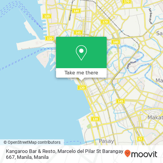 Kangaroo Bar & Resto, Marcelo del Pilar St Barangay 667, Manila map