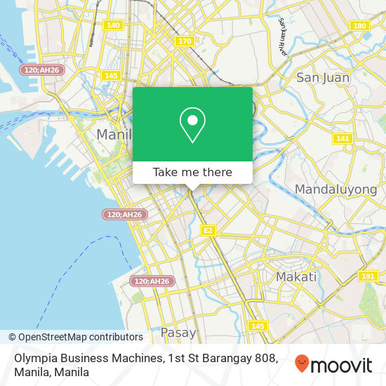 Olympia Business Machines, 1st St Barangay 808, Manila map