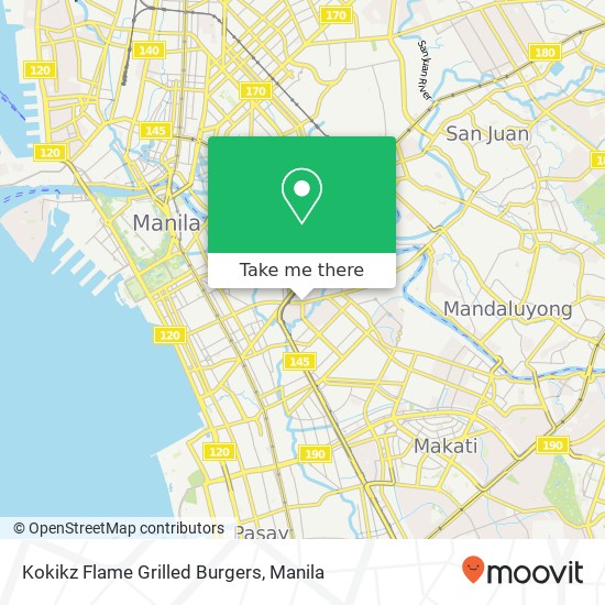 Kokikz Flame Grilled Burgers, Onyx St Barangay 788, Manila map