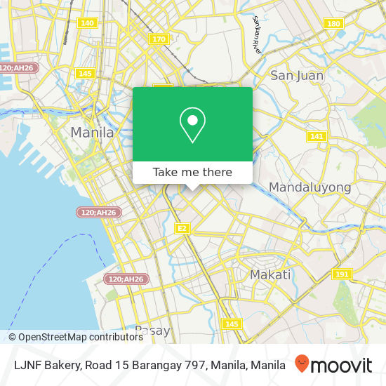 LJNF Bakery, Road 15 Barangay 797, Manila map