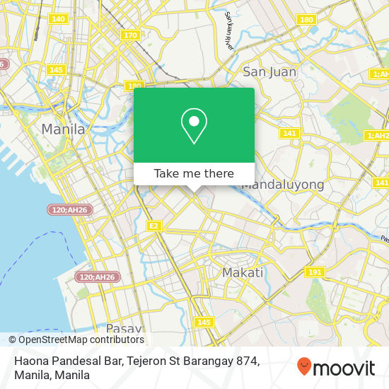 Haona Pandesal Bar, Tejeron St Barangay 874, Manila map