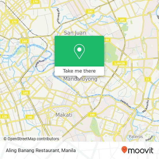 Aling Banang Restaurant, Maysilo Plainview, Mandaluyong map