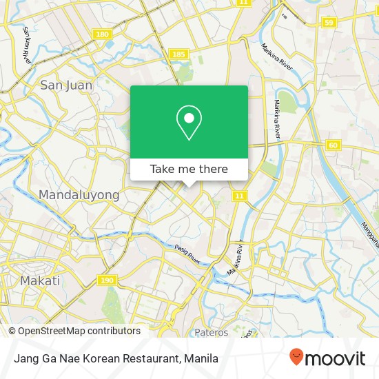 Jang Ga Nae Korean Restaurant, BL. Escriva Dr San Antonio, Pasig map