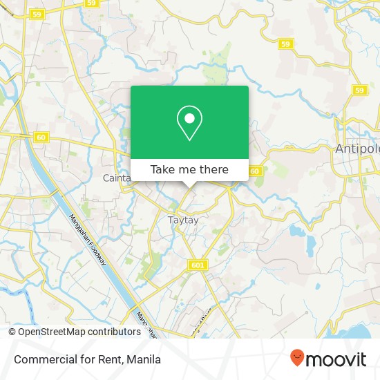 Commercial for Rent, E Rodriguez Ave Dolores Pob., Taytay, 1920 map