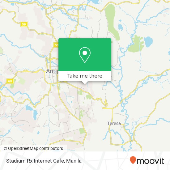 Stadium Rx Internet Cafe, Juniper Ln Dalig, Antipolo, 1870 map