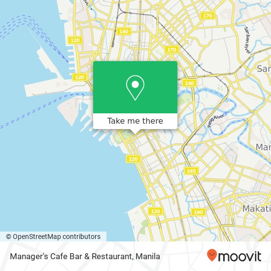 Manager's Cafe Bar & Restaurant, Maria Orosa St Barangay 666, Manila map