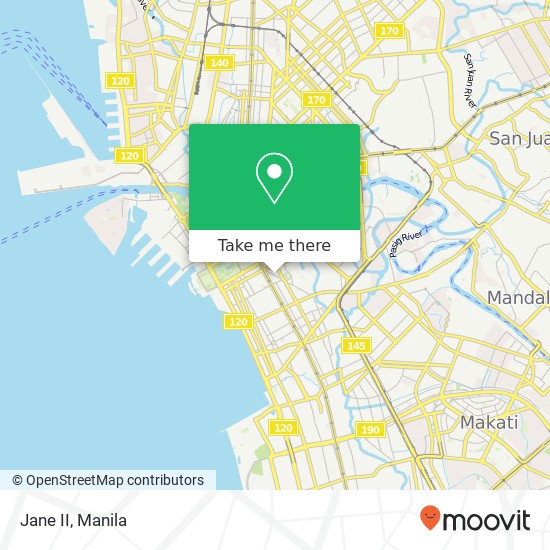 Jane II, Gen. Luna St Barangay 674, Manila map