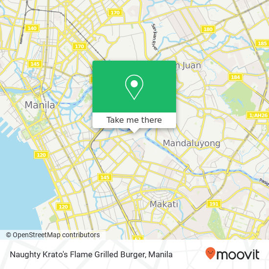 Naughty Krato's Flame Grilled Burger, Suter St Barangay 879, Manila map