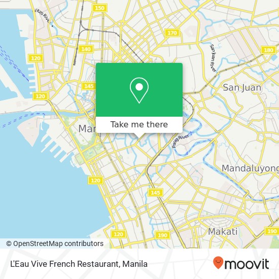L'Eau Vive French Restaurant, Sanciangco St Barangay 829, Manila map