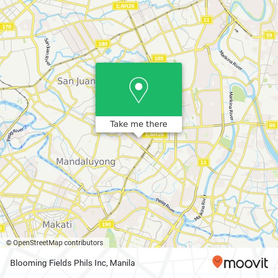 Blooming Fields Phils Inc, Cromwell Wack-Wack Greenhills, Mandaluyong map