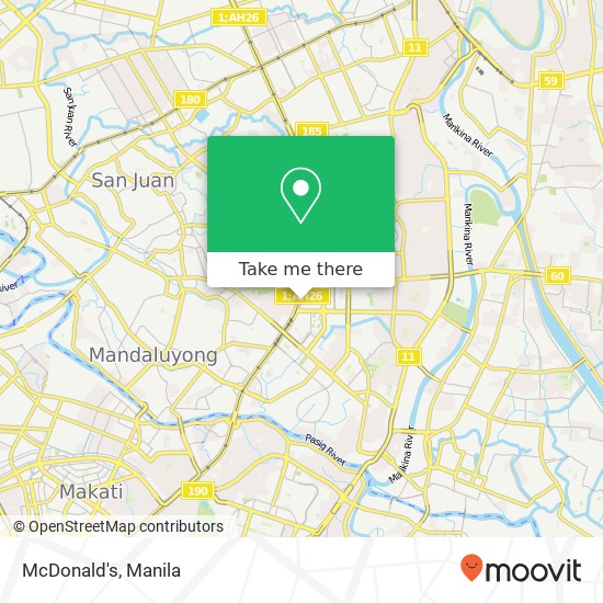 McDonald's, Wack-Wack Greenhills, Mandaluyong map