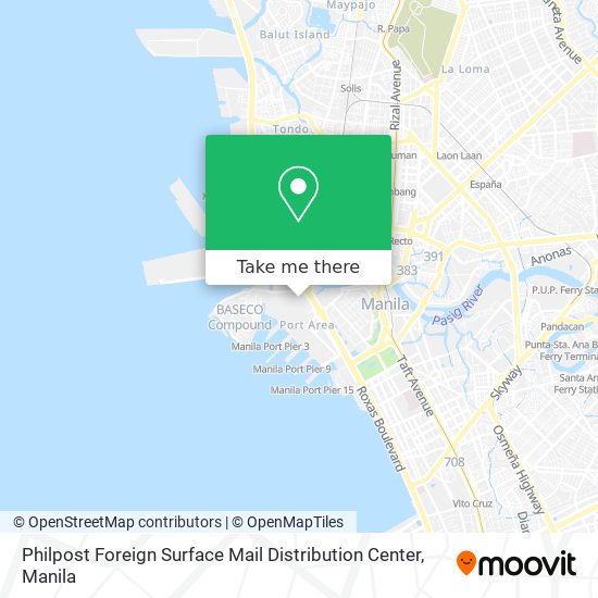 Philpost Foreign Surface Mail Distribution Center map