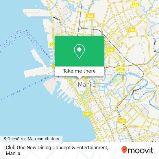 Club One New Dining Concept & Entertainment map