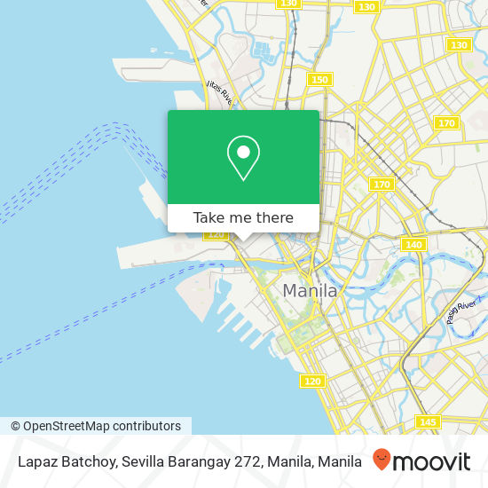 Lapaz Batchoy, Sevilla Barangay 272, Manila map
