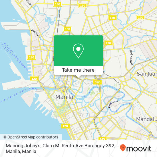 Manong Johny's, Claro M. Recto Ave Barangay 392, Manila map