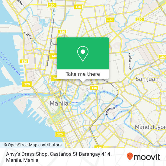 Anvy's Dress Shop, Castaños St Barangay 414, Manila map