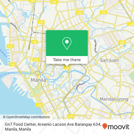 Gn7 Food Center, Arsenio Lacson Ave Barangay 634, Manila map