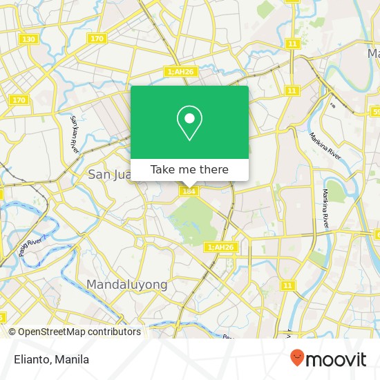 Elianto, Ortigas Ave Greenhills, San Juan map